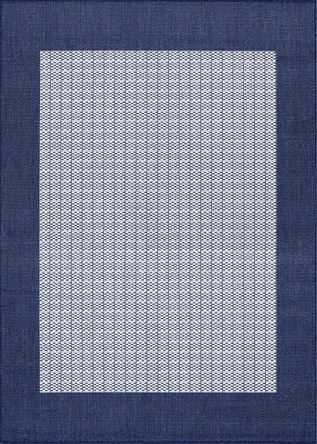 Couristan Recife Checkered Field 1005/6500 Ivory / Indigo Rugs.