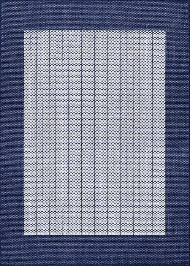 Couristan Recife Checkered Field 1005/6500 Ivory / Indigo Rugs.