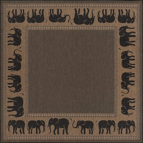 Couristan Recife Elephant 1588/1021 Cocoa / Black Rugs.