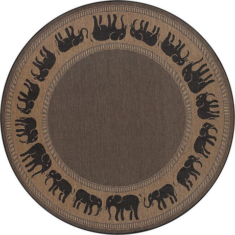 Couristan Recife Elephant 1588/1021 Cocoa / Black Rugs.