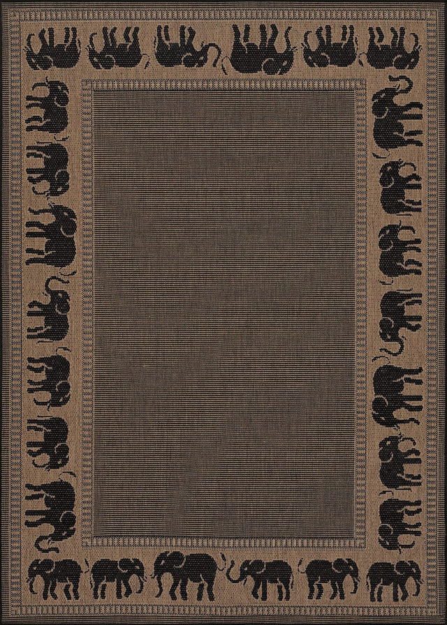 Couristan Recife Elephant 1588/1021 Cocoa / Black Rugs.