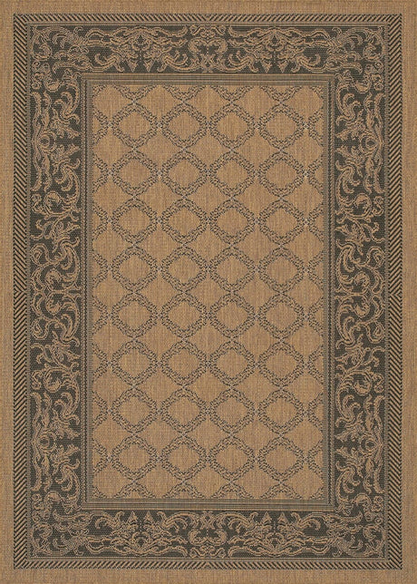 Couristan Recife Garden Lattice 1016/2000 Cocoa / Black Rugs.