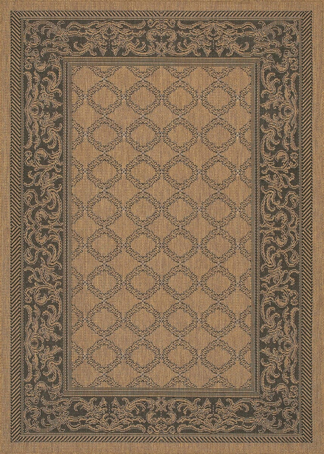 Couristan Recife Garden Lattice 1016/2000 Cocoa / Black Rugs.