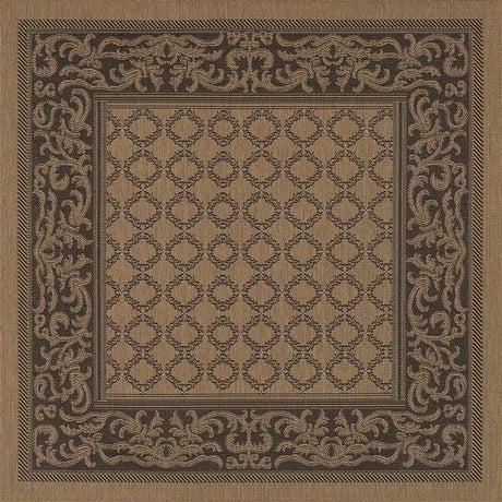 Couristan Recife Garden Lattice 1016/2000 Cocoa / Black Rugs.