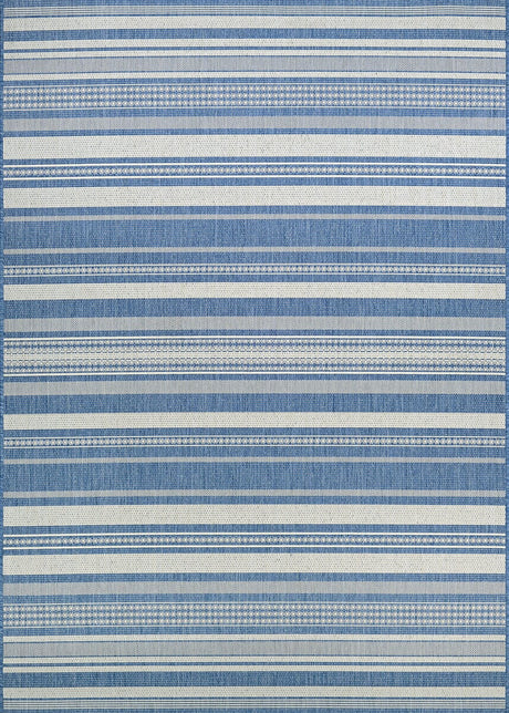 Couristan Recife Gazebo Stripe 5313/1212 Champ / Blue Rugs.