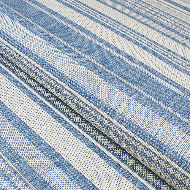 Couristan Recife Gazebo Stripe 5313/1212 Champ / Blue Rugs.