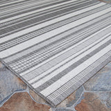 Couristan Recife Gazebo Stripe 5313/3312 Champ / Grey Rugs.
