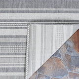 Couristan Recife Gazebo Stripe 5313/3312 Champ / Grey Rugs.