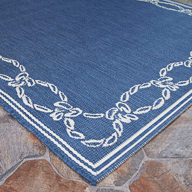 Couristan Recife Rope Knot 1682/6500 Ivory / Indigo Rugs.