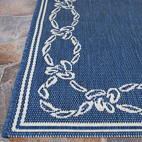 Couristan Recife Rope Knot 1682/6500 Ivory / Indigo Rugs.