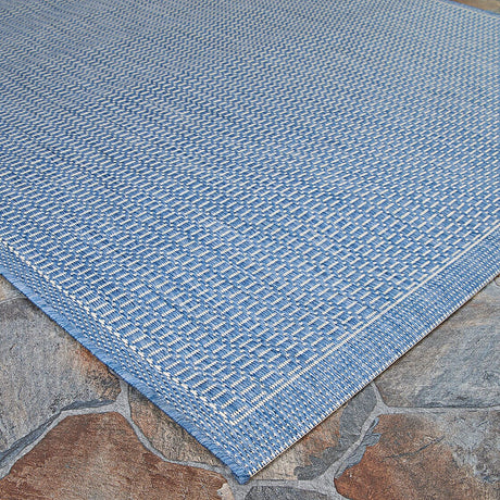 Couristan Recife Saddlestitch 1001/1212 Champagne / Blue Rugs.