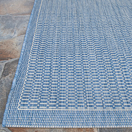 Couristan Recife Saddlestitch 1001/1212 Champagne / Blue Rugs.