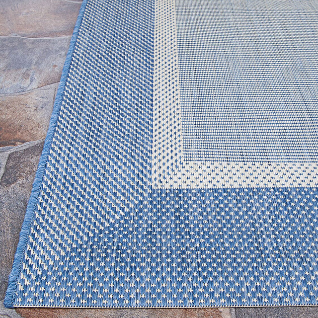 Couristan Recife Stria Texture 5526/1212 Champagne / Blue Rugs.