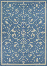 Couristan Recife Veranda 1583/1212 Champagne / Blue Rugs.