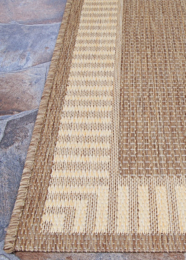 Couristan Recife Wicker Stitch 1681/1500 Cocoa/Natural Rugs.