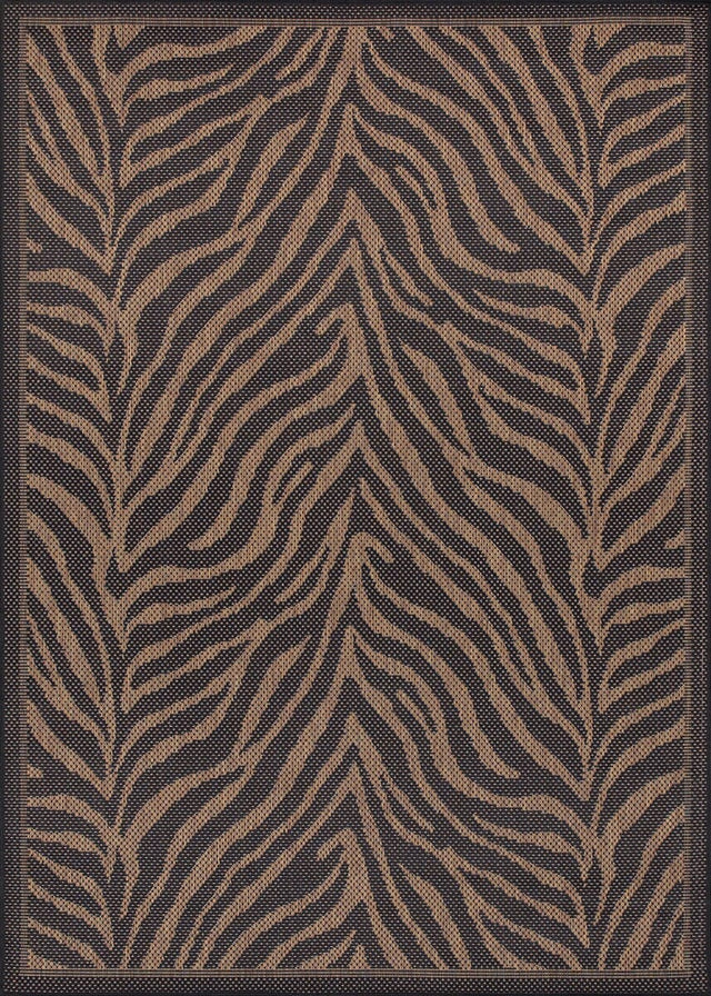 Couristan Recife Zebra 1514/0121 Black / Cocoa Rugs.