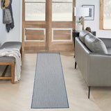 Nourison Courtyard COU01 Machine Made Ivory, Blue Rug