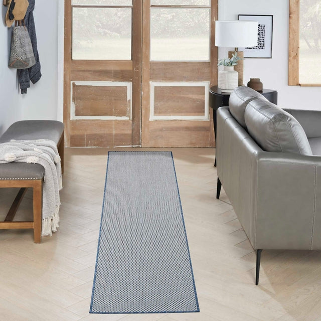 Nourison Courtyard COU01 Machine Made Ivory, Blue Rug