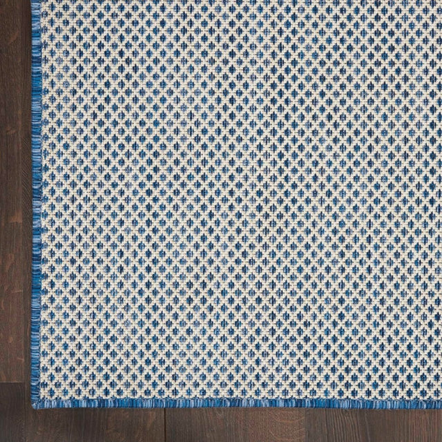 Nourison Courtyard COU01 Machine Made Ivory, Blue Rug