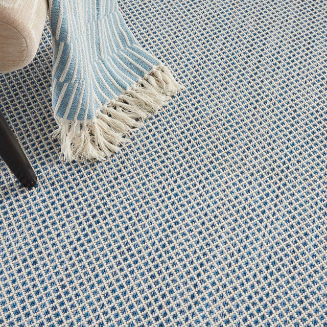 Nourison Courtyard COU01 Machine Made Ivory, Blue Rug