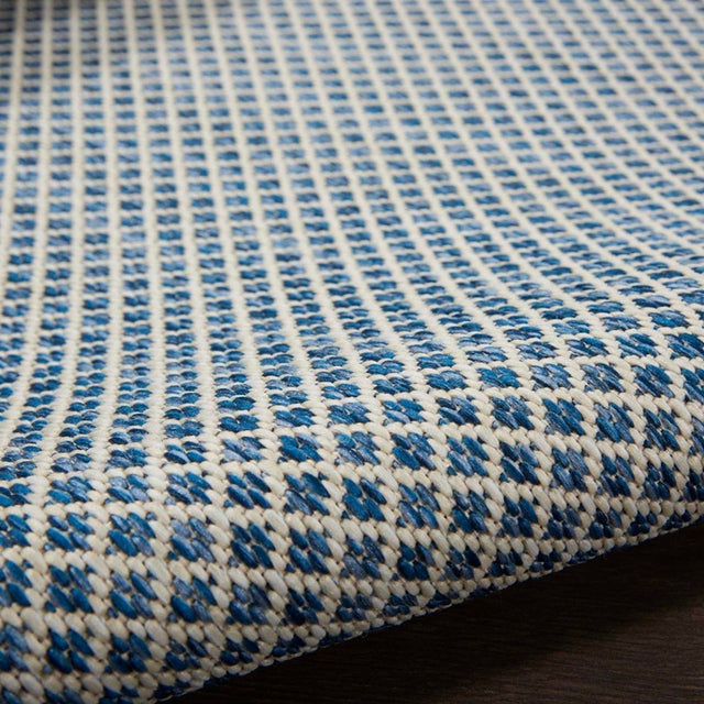 Nourison Courtyard COU01 Machine Made Ivory, Blue Rug