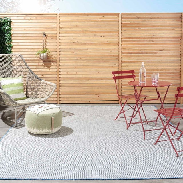 Nourison Courtyard COU01 Machine Made Ivory, Blue Rug