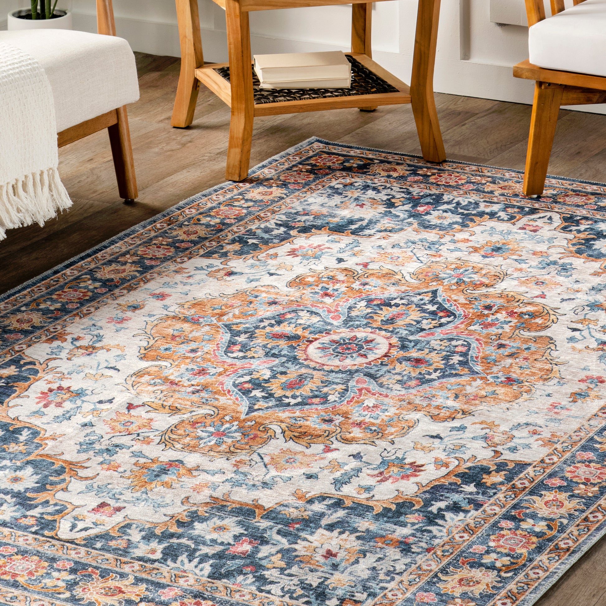 Nuloom Emi Traditional Hjth06A Blue Multi Area Rug