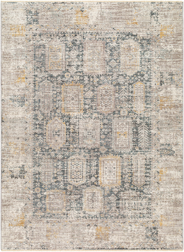 Surya Carlisle Csi-2319 Medium Gray, Off-White, Dark Brown, Olive, Dark Blue Rug.