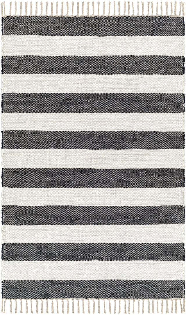 Surya Cotone Cte-2301 White, Navy Rug.