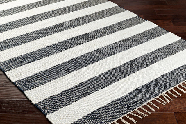 Surya Cotone Cte-2301 White, Navy Rug.