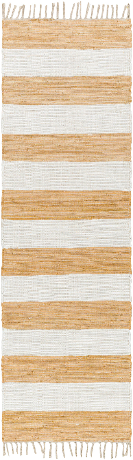 Surya Cotone Cte-2302 White, Camel Rug.