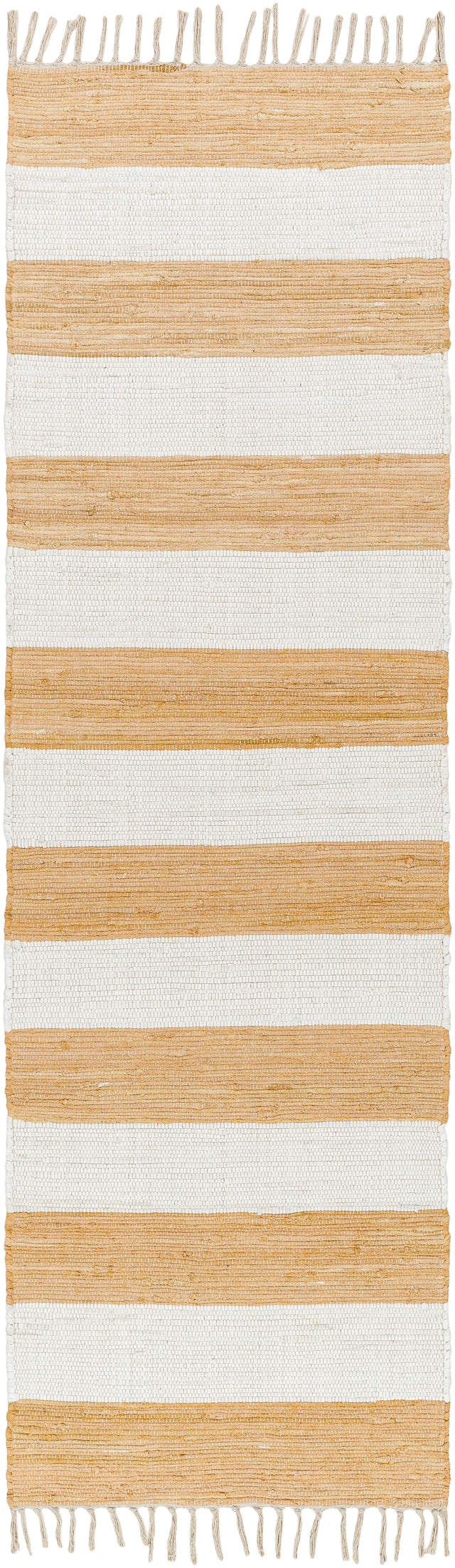 Surya Cotone Cte-2302 White, Camel Rug.