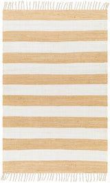 Surya Cotone Cte-2302 White, Camel Rug.