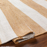 Surya Cotone Cte-2302 White, Camel Rug.