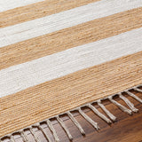 Surya Cotone Cte-2302 White, Camel Rug.