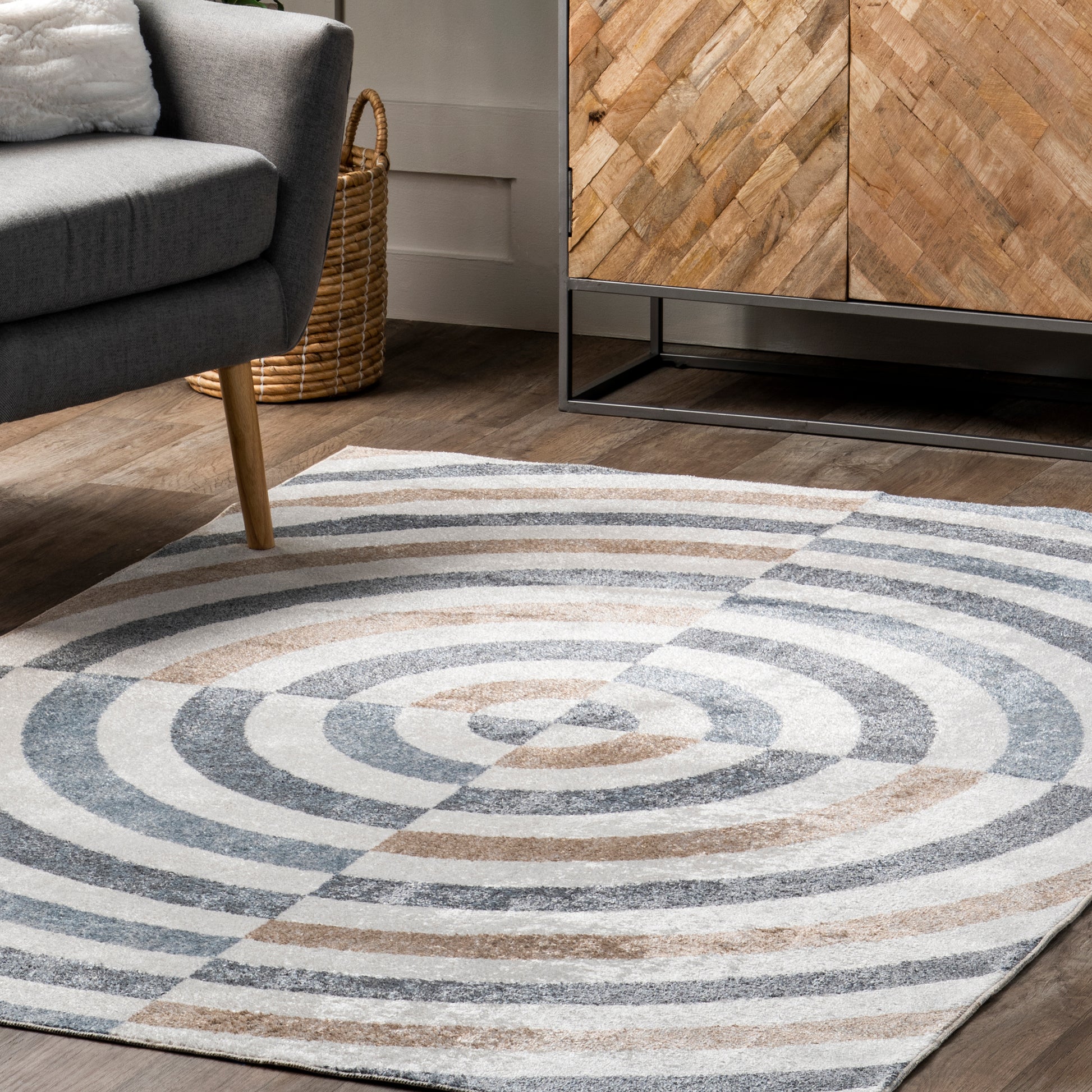 Nuloom Modern Swirls Grhn06A Blue Area Rug