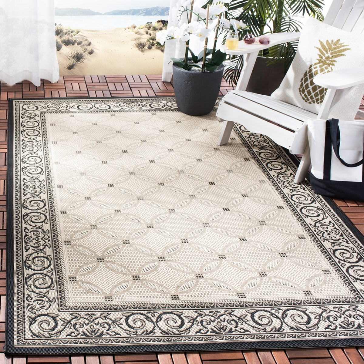 Safavieh Courtyard cy1502-3901 Sand / Black Rugs