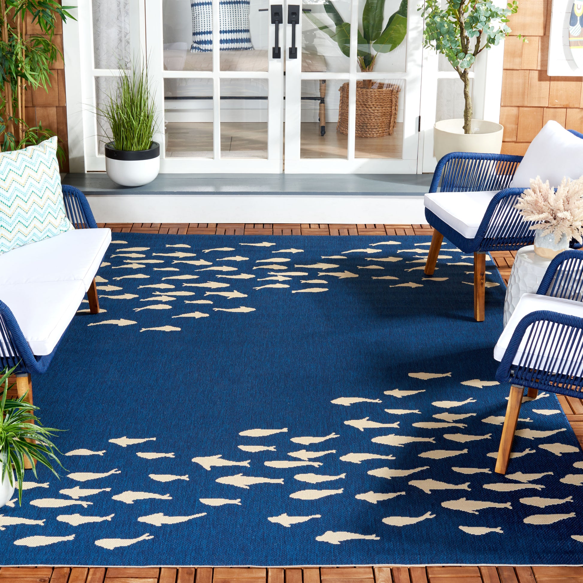 Safavieh Courtyard Cy6077-25821 Navy/Beige Area Rug