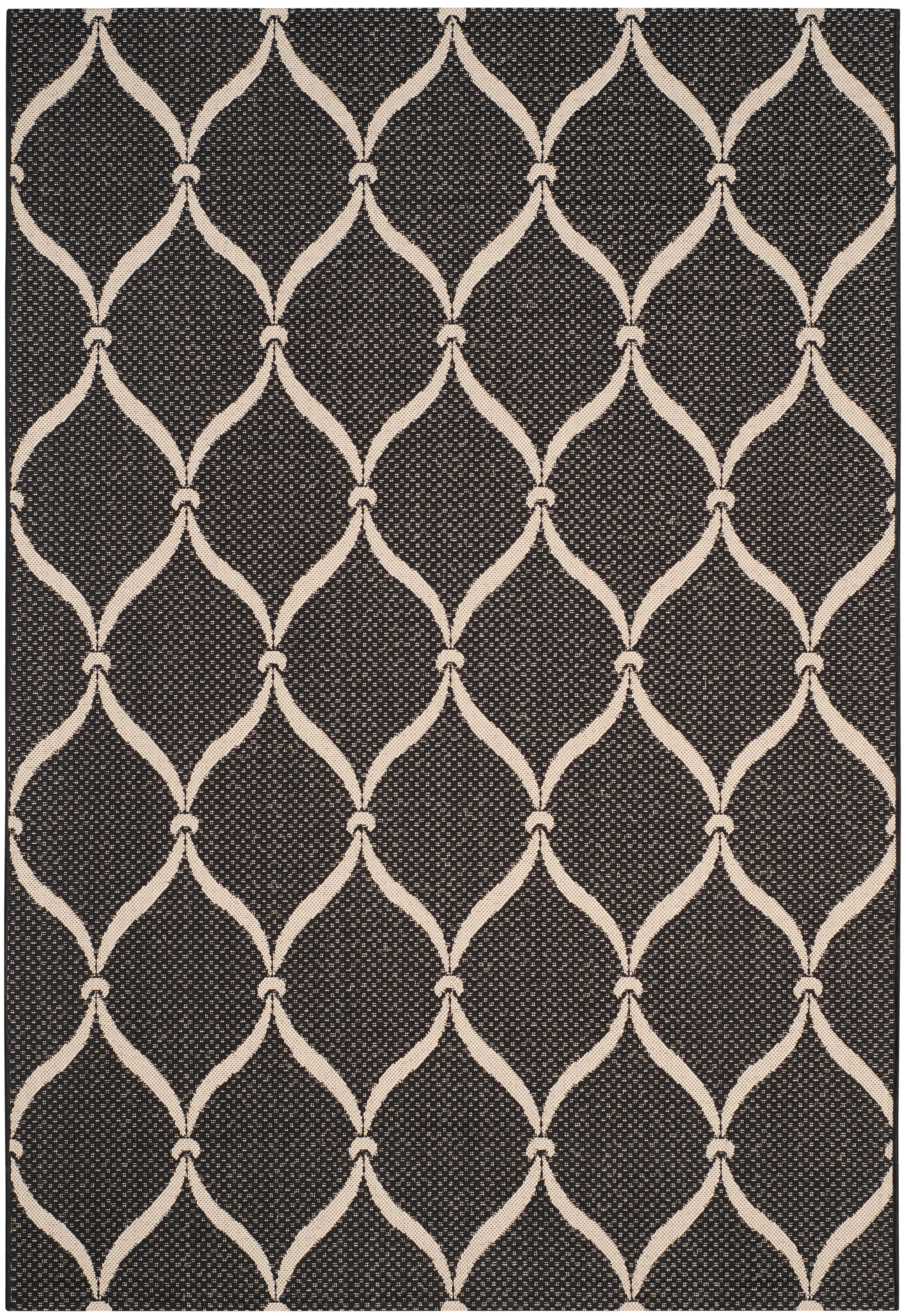 Safavieh Courtyard Cy6654-256 Black/Beige Area Rug