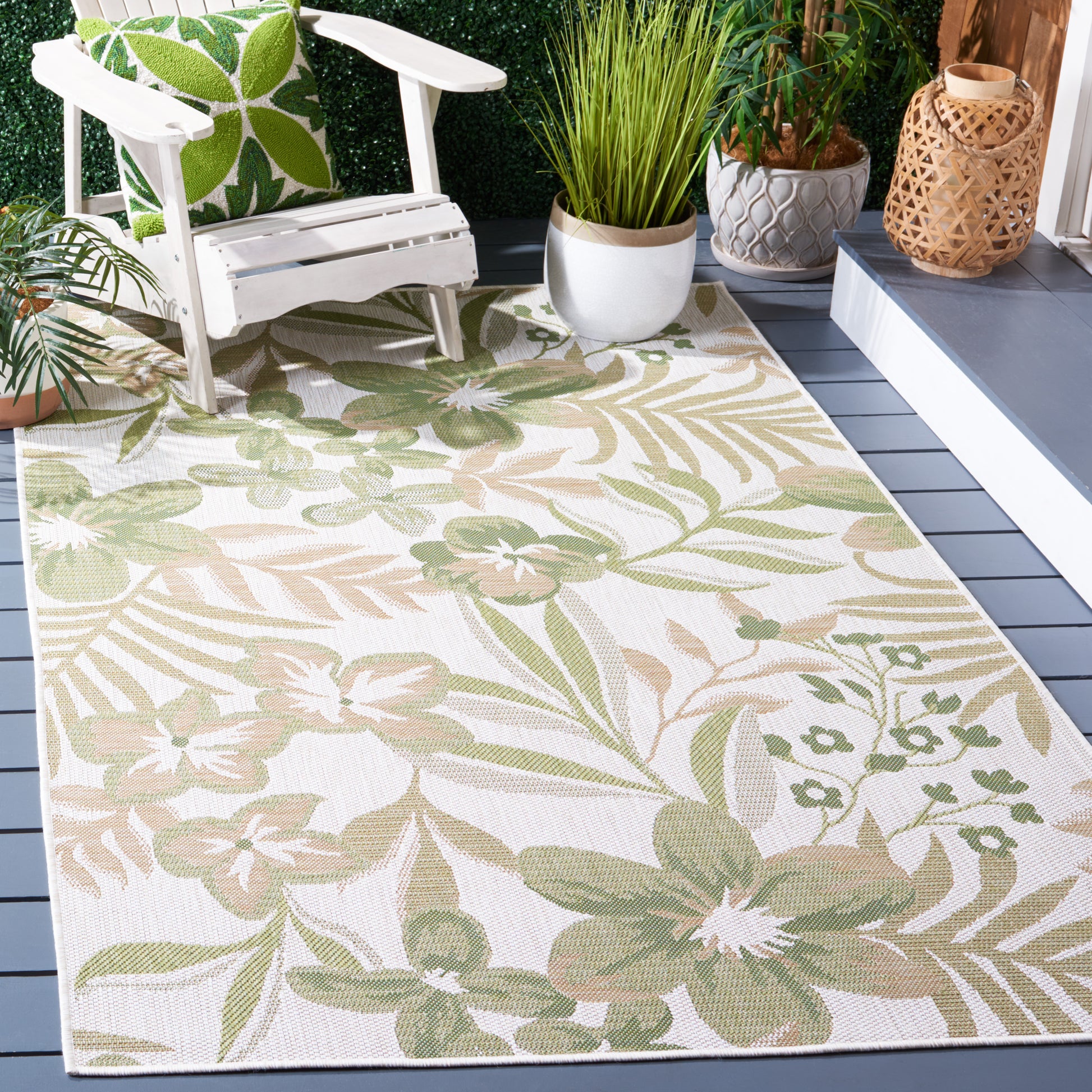 Safavieh Courtyard Cy9433-52745 Ivory/Green Area Rug