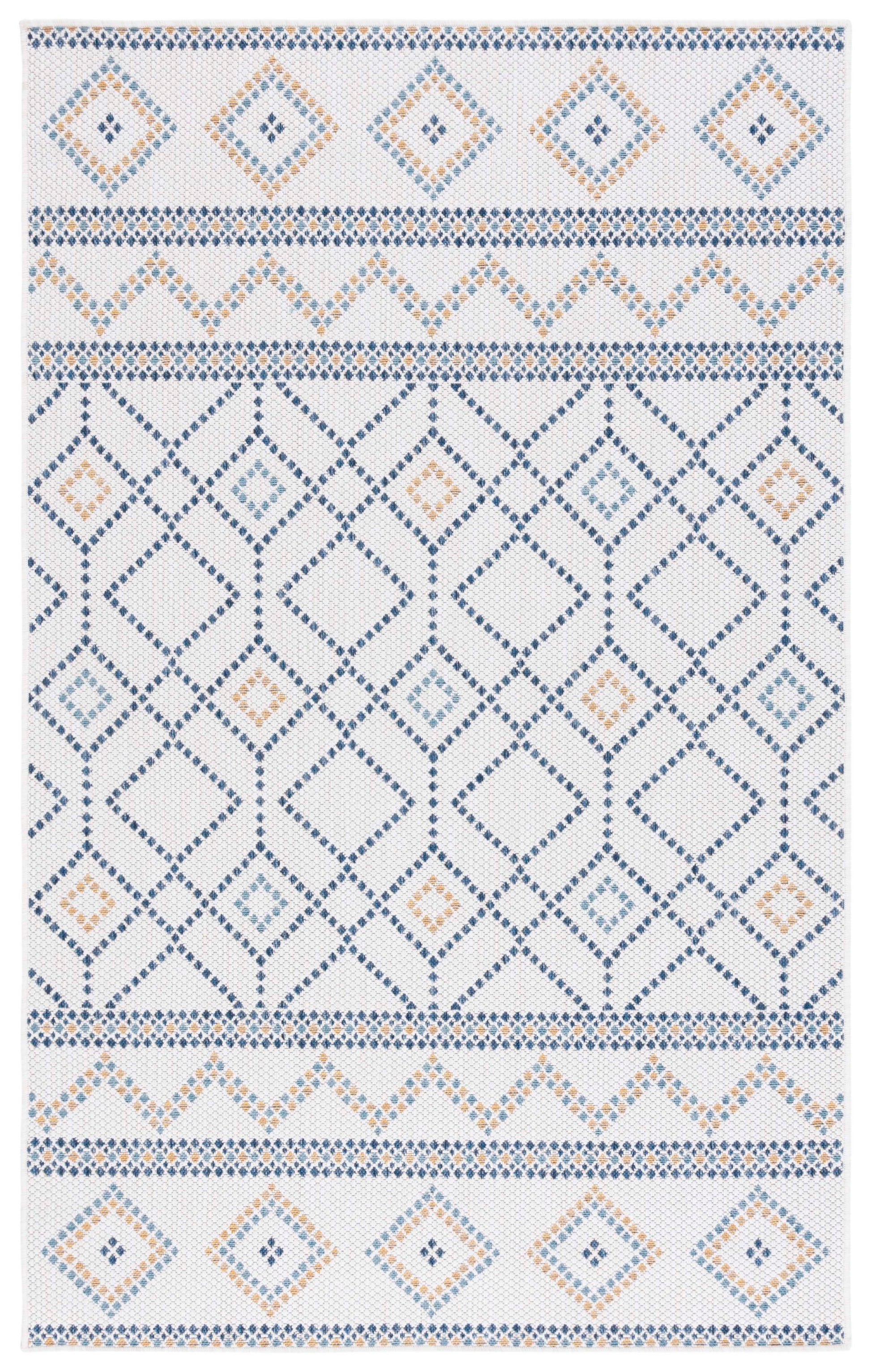 Safavieh Courtyard Cy9681-53455 Ivory/Navy Yellow Area Rug