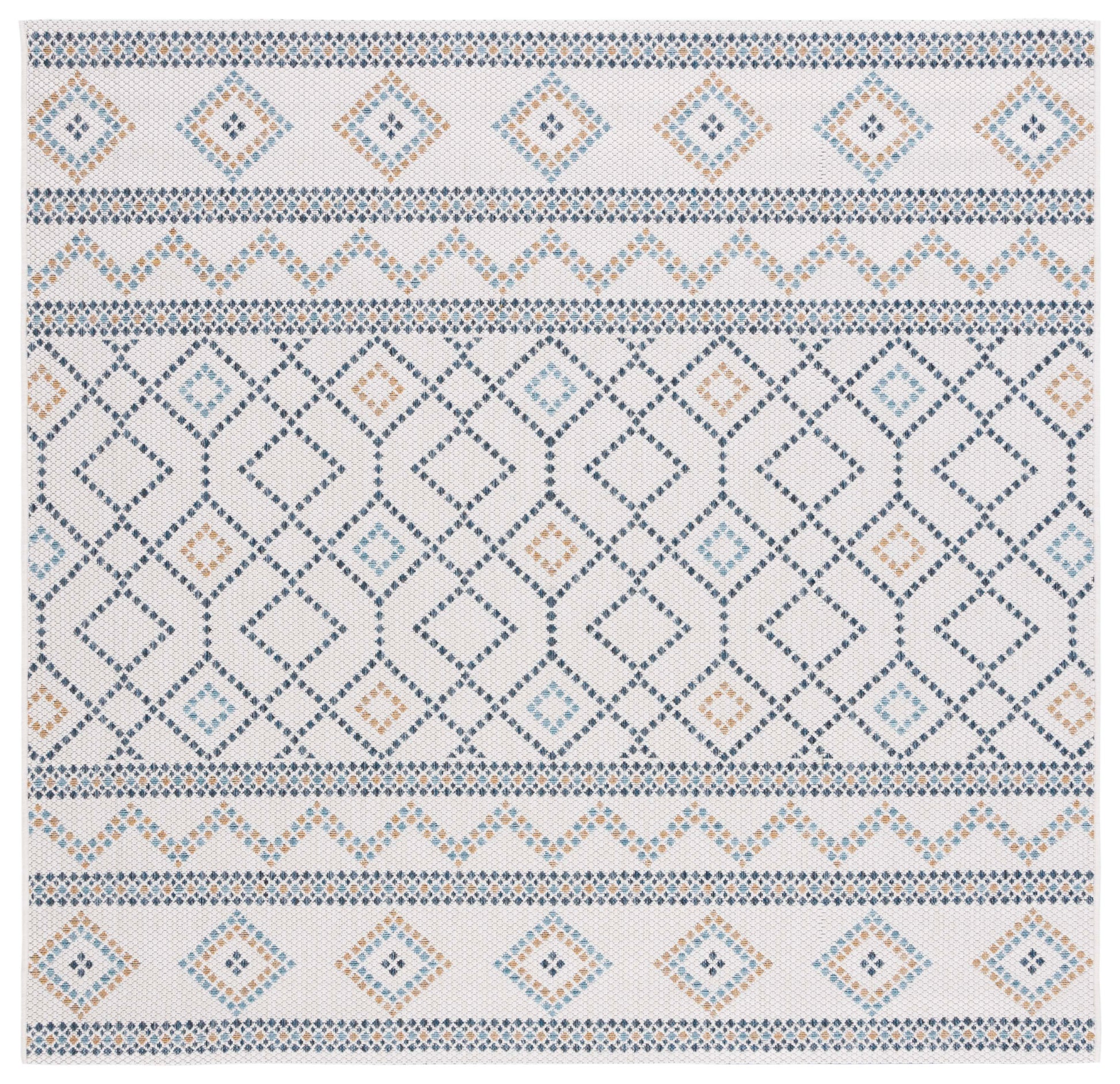 Safavieh Courtyard Cy9681-53455 Ivory/Navy Yellow Area Rug