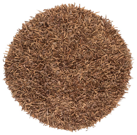 Safavieh Leather Shag 6'-0" x 6'-0" Rug in Brown