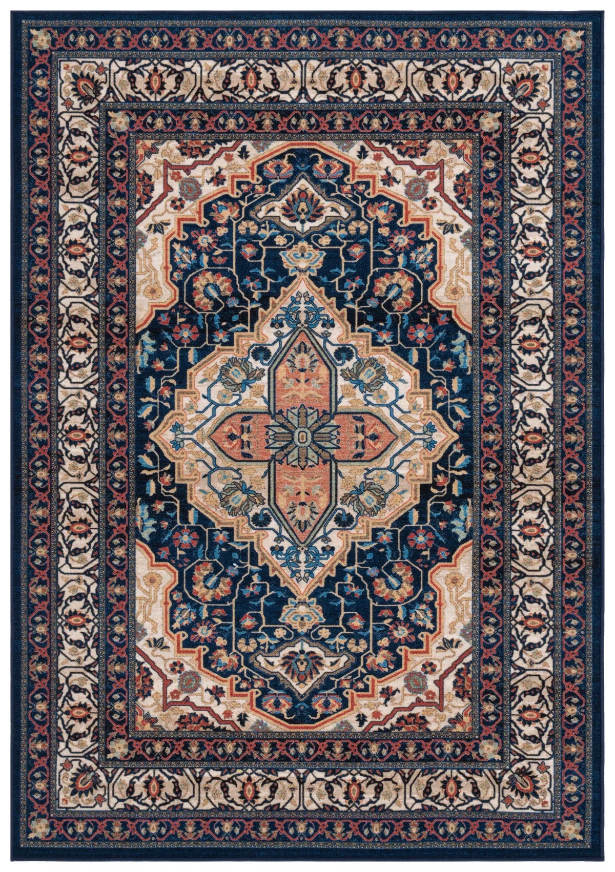 Safavieh Journey 4'-4" x 6'-4" Rug in Navy / Ivory