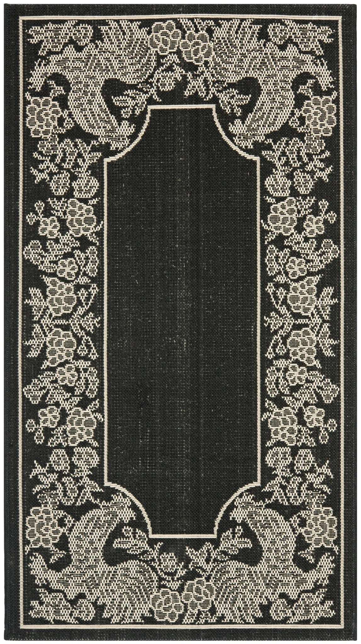 Safavieh Courtyard 2'-7" x 5'-0" Rug in Black / Sand