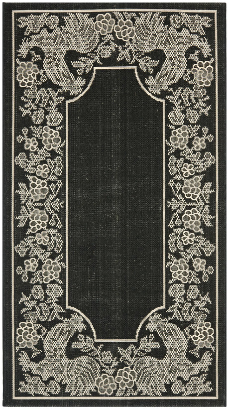 Safavieh Courtyard 2'-7" x 5'-0" Rug in Black / Sand