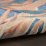 Nourison Aloha ALH43 Machine Made Blue, Rose Rug