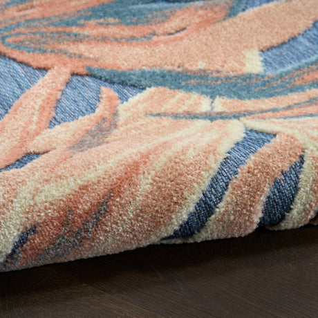 Nourison Aloha ALH43 Machine Made Blue, Rose Rug