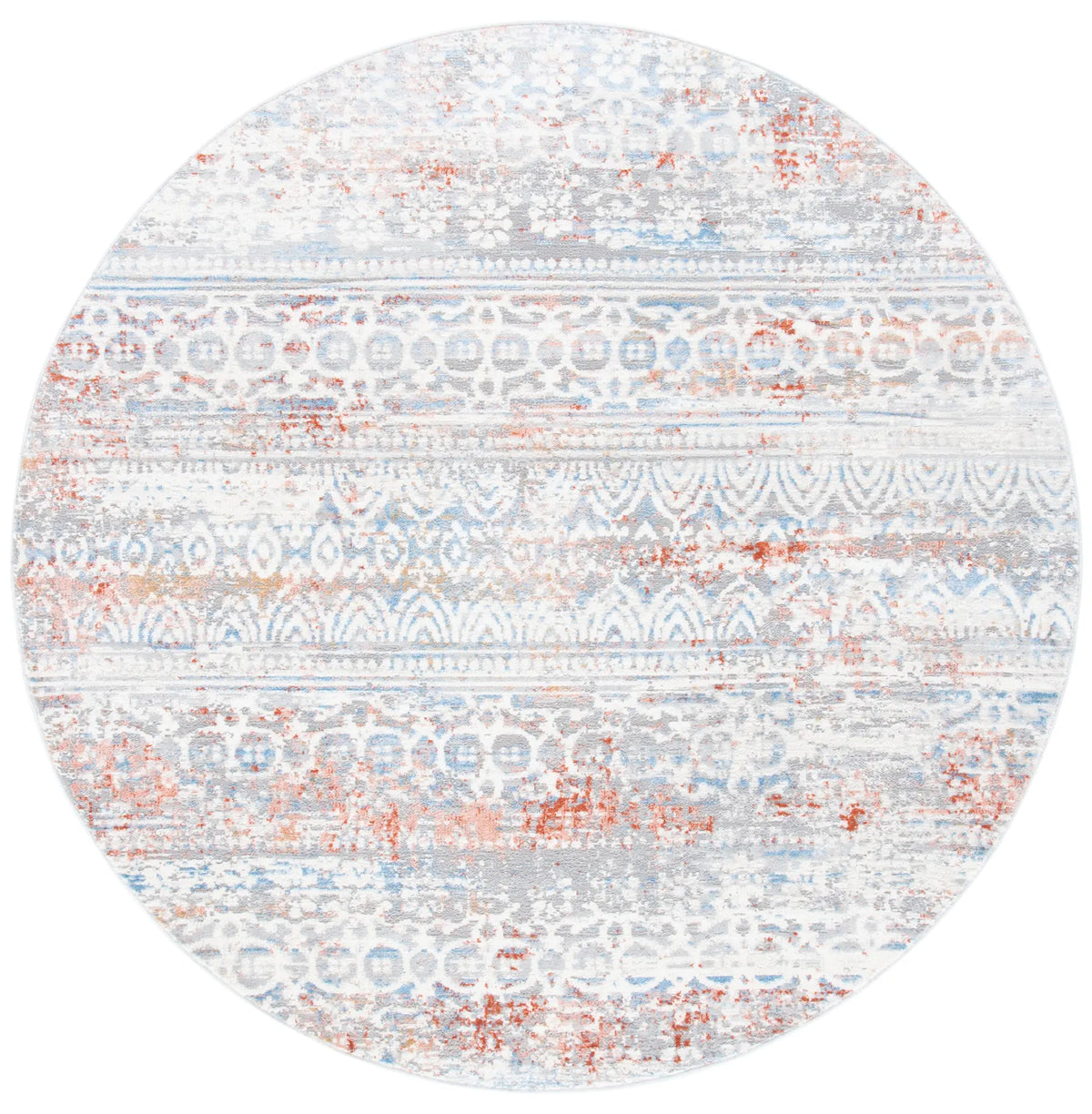 Safavieh Amelia 6'-7" x 6'-7" Rug in Grey / Rust