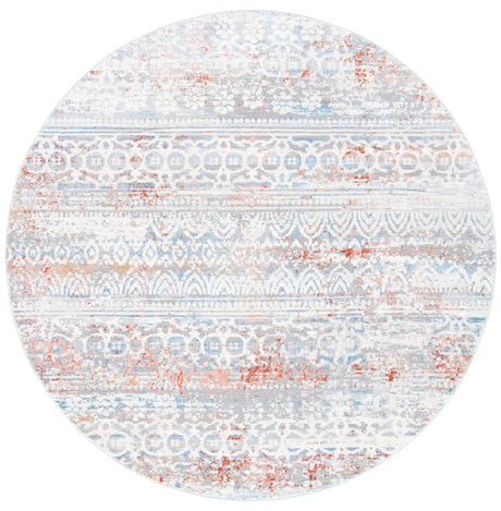 Safavieh Amelia 6'-7" x 6'-7" Rug in Grey / Rust